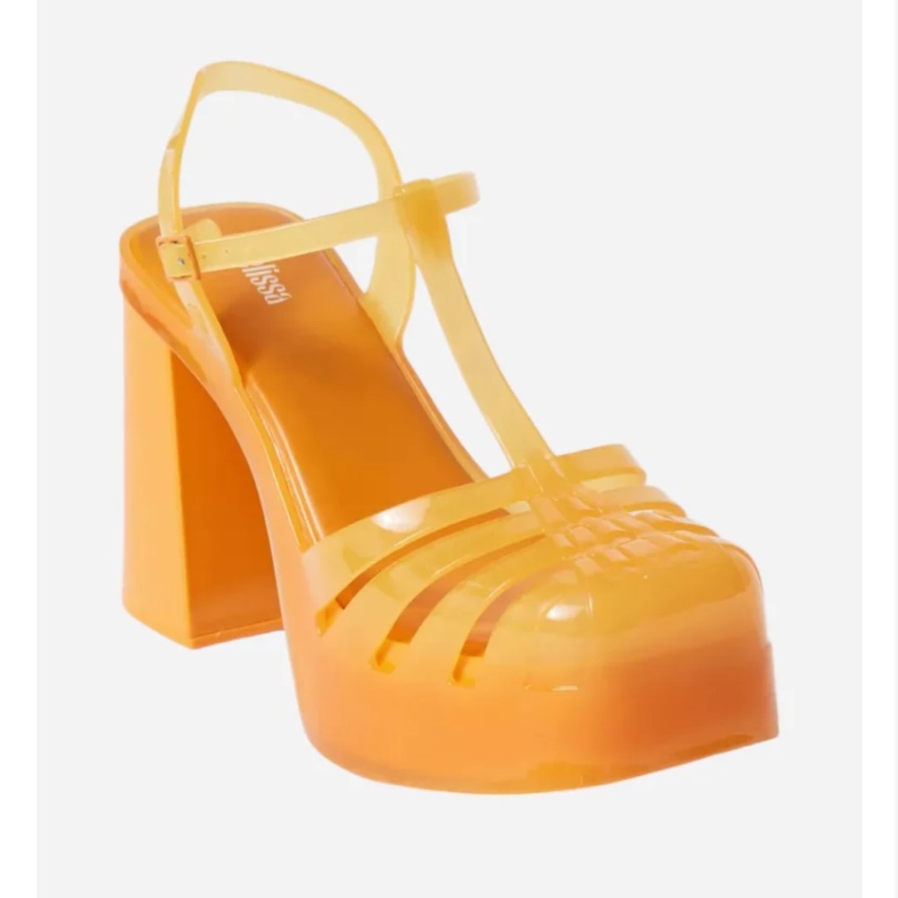 Melissa Women's Vibrant Orange Jelly Platform Heels